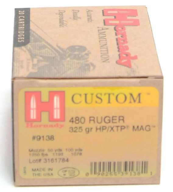 Hornady 480 Ruger 325 Grain XTP MAG (eXtreme Terminal Performance) Ammunition (20 Rounds)