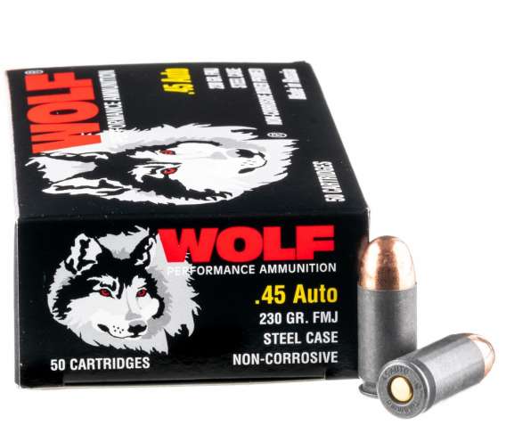 50 Rounds of .45 ACP Ammo by Wolf – 230gr FMJ