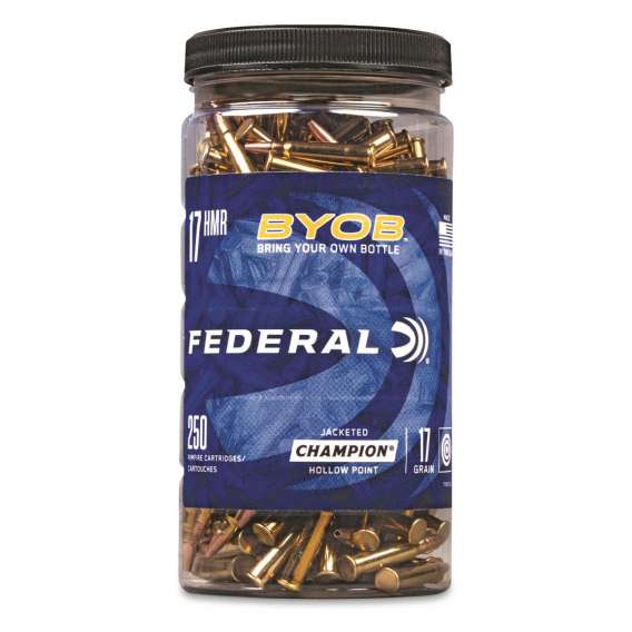 Federal BYOB, .17 HMR, JHP, 17 Grain, 250 Rounds with Bottle