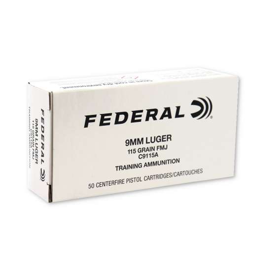 9mm – 115 gr FMJ – Federal White Box (C9115A) – 500 Rounds