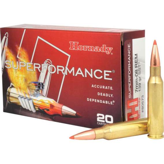 Hornady 7mm-08 Rem 139 Grain SST (Super Shock Tip) Superformance Ammunition (20 Rounds)