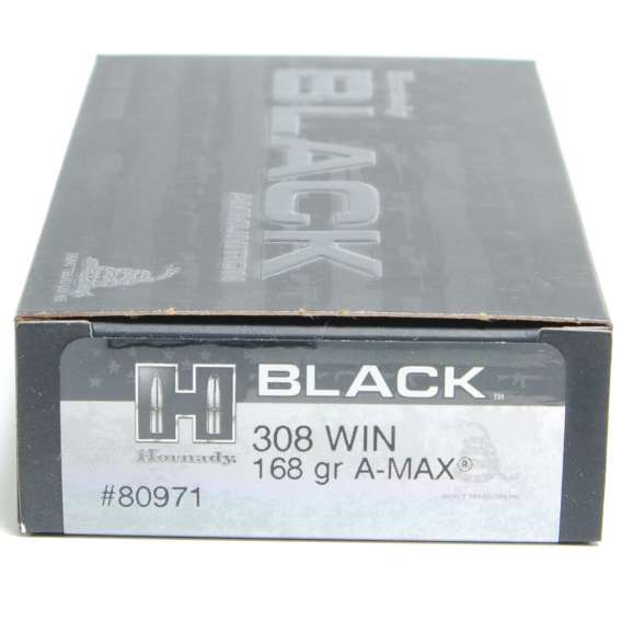 Hornady 308 Win 168 Grain A-MAX Black Ammunition (20 Rounds)