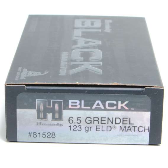 Hornady 6.5 Grendel 123 Grain ELD-M (Extremly Low Drag) Match Black Ammunition (20 Rounds)