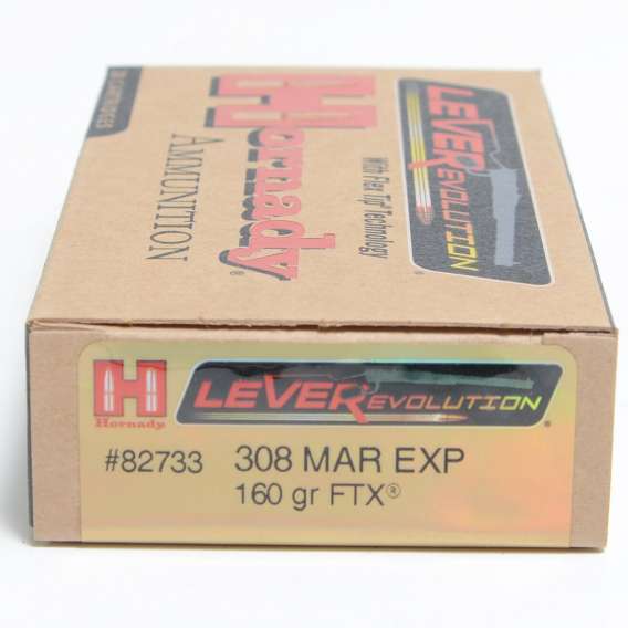 Hornady 308 Marlin Ex 160 FTX (Flex Tip) LEVERevolution Ammunition (20 Rounds)