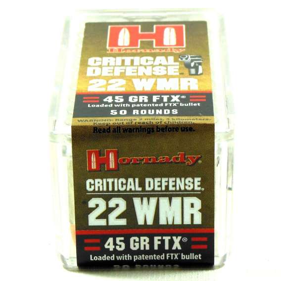 Hornady 22 WMR 45 Grain FTX (Flex Tip) Critical Duty Ammunition (50 Rounds)