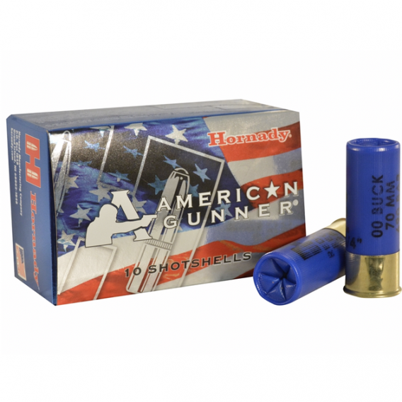 Hornady 12 Ga Reduced Recoil 00 Buckshot American Gunner Ammunition (10 Rounds)