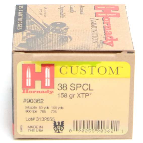Hornady 38 Special 158 Grain XTP (eXtreme Terminal Performance) Ammunition (25 Rounds)