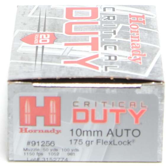 Hornady 10mm 175 Grain FTX (Flex Lock) Critical Duty Ammunition (20 Rounds)