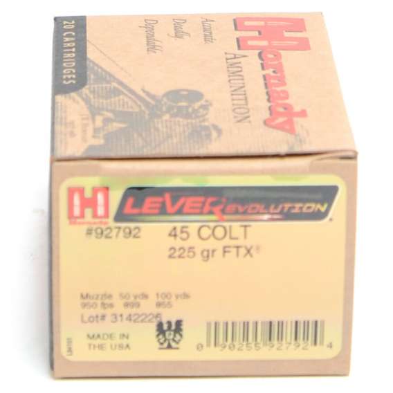 Hornady 45 Colt 225 Grain FTX (Flex Tip) LEVERevolution Ammunition (20 Rounds)