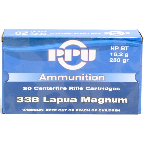 Prvi 338 Magnum Lapua 250 Grain Hollow Point Boat Tail Ammunition (10 Rounds)
