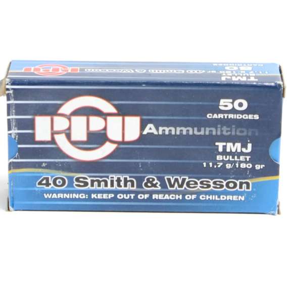 Prvi 40 S&W 180 Grain Total Metal Jacket Ammunition (50 Rounds)