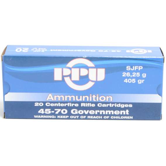 Prvi 45-70 Govt 405 Grain Semi-Jacketed Hollow Point Ammunition (20 Rounds)