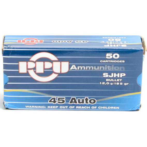 Prvi 45 ACP 185 Grain Semi-Jacketed Hollow Point Ammunition (50 Rounds)