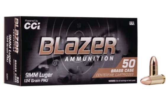 CCI 9MM FMJ BLAZER BRASS 9 MM 124 GRAIN AMMO 1000 ROUNDS