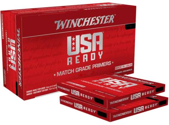 Winchester USA Ready Large Pistol Match Primers Box of 1000 (10 Trays of 100)