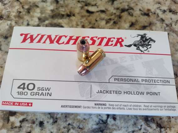 40 S&W 180gr JHP - Winchester Jacketed Hollow Point - 200 Rounds - .40 sw